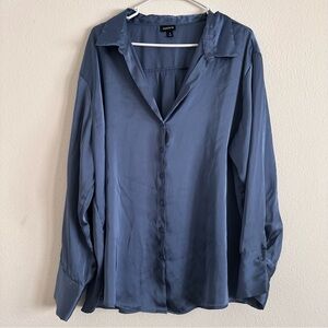 Torrid Slate Blue Button-Down Shirt